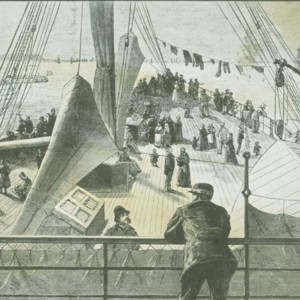 "First sight of New York Bay--Arrival of a European steamer" 